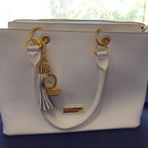 NWOT Joy and IMAN genuine white leather tote